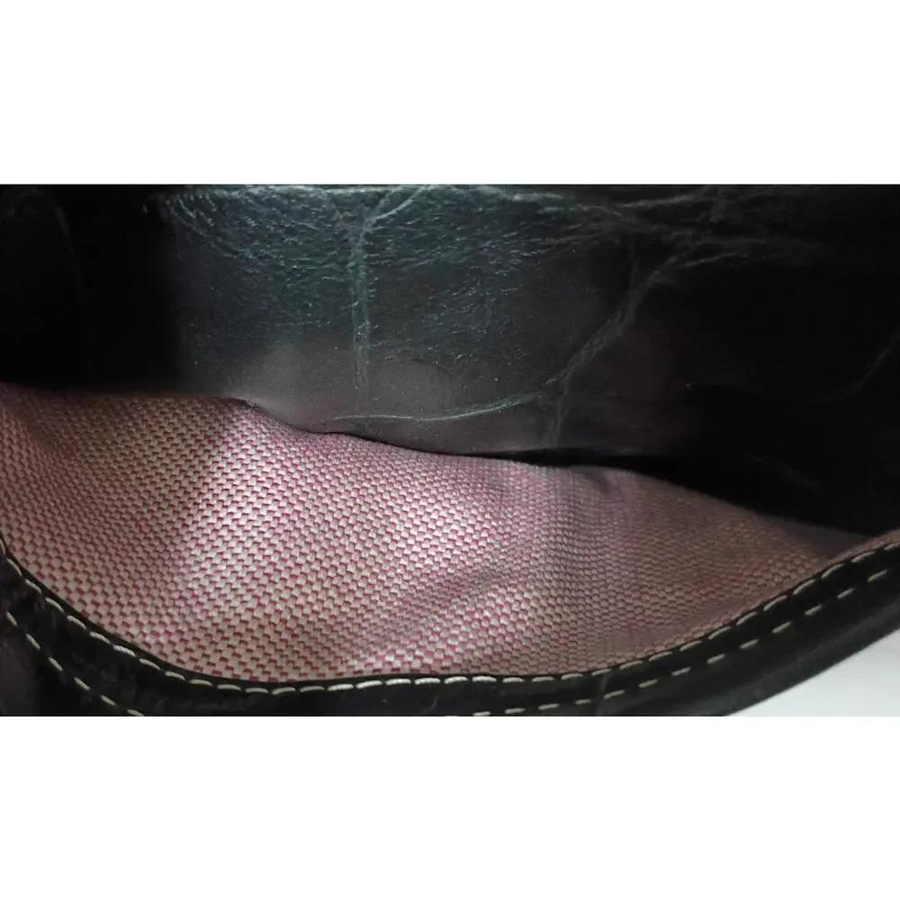 DOONEY & BOURKE Vintage Annalisa Black Embossed Leather Hobo Bag - EUC